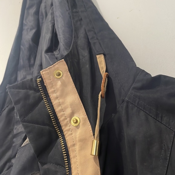 ZARA Navy Blue Hooded Jacket with Cinch Waist - Picture 7 of 7